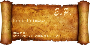 Erni Primusz névjegykártya